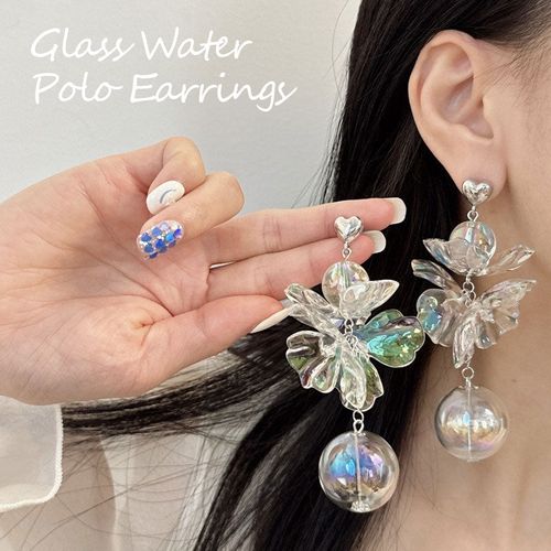 Glass Water Polo Earrings