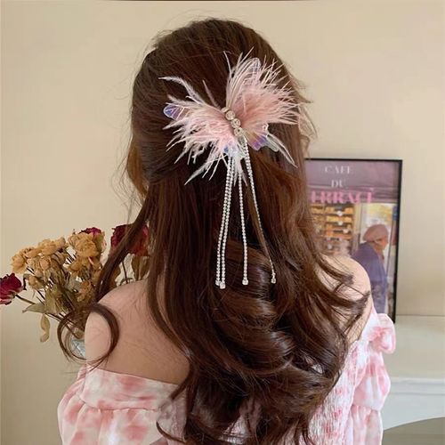 Butterfly Feather Tassel Barrette