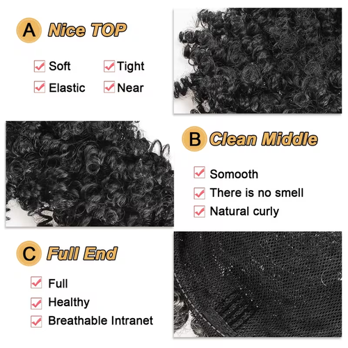 Hairpiece Suitable for Women & Men - Short Voluminous Bun & Pineapple Ponytail Wig with Bangs, Natural Look Hair Extension for Dreadlock Styles, Easy Install Daily Wear for Skin Tones