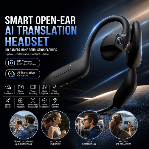 E12 Intelligent Translation Camera Earphones