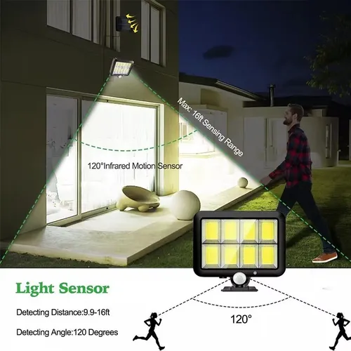 COB LED Solar Light Split Wall Lamp Waterproof Outdoor Wall Emergency Street Security for Garden Decoration Motion Sensor