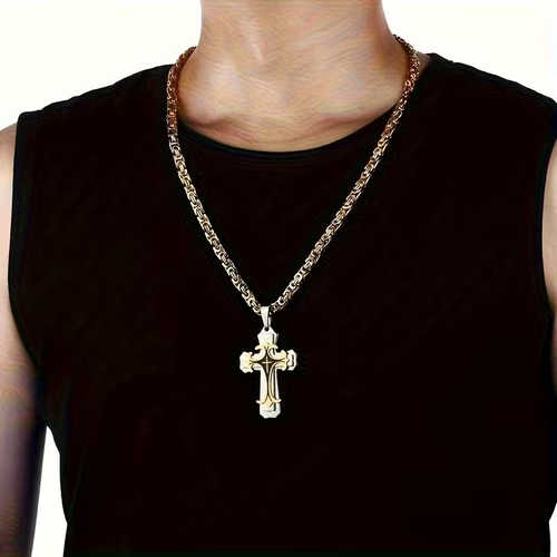 📢📢50 % DE RÉDUCTION !! ⏰Men's Vintage Chain Necklace with Cross Pendant