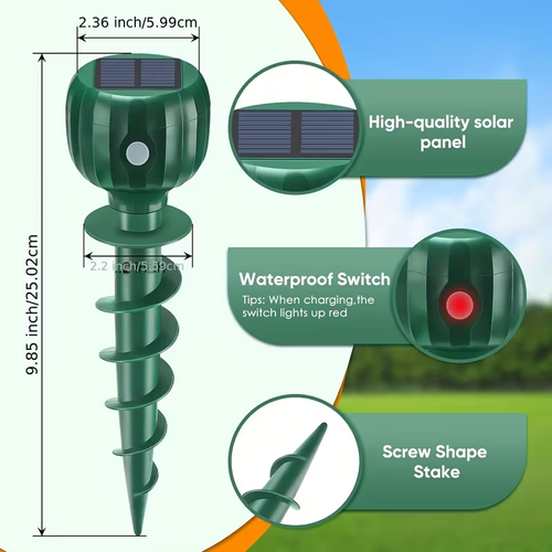 Solar Ultrasonic Outdoor Animal Repellent