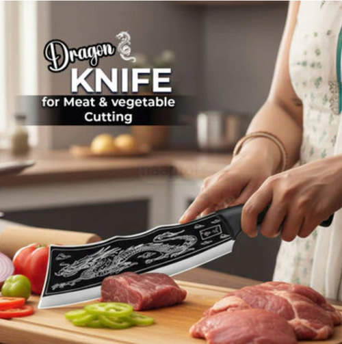 🔥🥩🍖🔪 Black Dragon Knife Japanese Titanium Steel Version