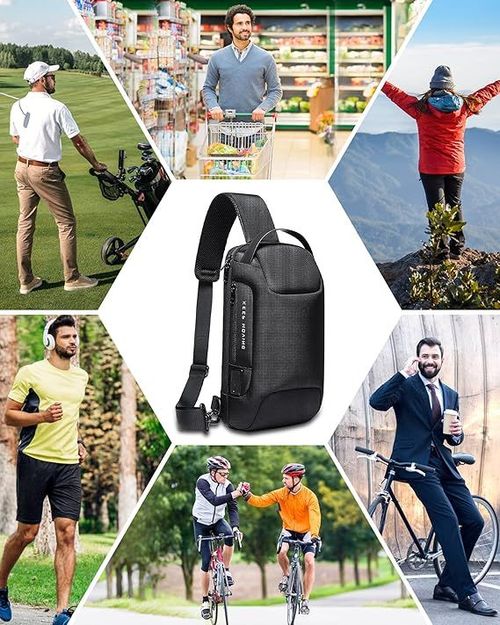 Anti-theft and waterproof unisex shoulder bag