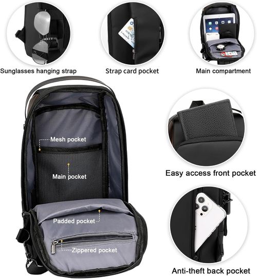 Anti-theft and waterproof unisex shoulder bag
