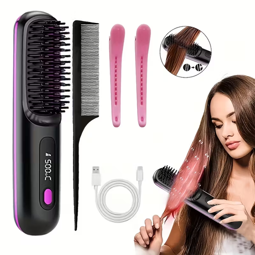 Portable Wireless Hair Straightener Comb
