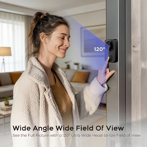 Intelligent Doorbell Camera Featuring a 4.3-Inch Display, 1080P FHD Monitor, 120° Field of View, Suitable for Home Security, Equipped with Night Vision, Two-Way Audio, No Wifi Required, Wall-Mounted, Touch Control, No App Needed, Visual Doorbell