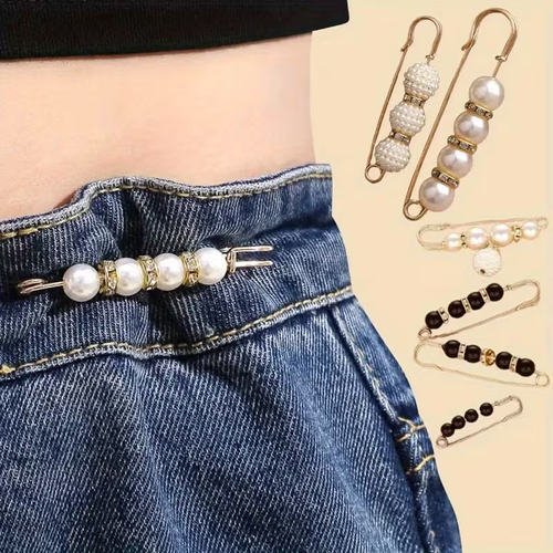 ✨ 4pcs  Pearl Corset Brooch | Elegant Waist & Collar Fashion Pin