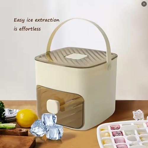 🔥Essentials for Summer🧊2 Tier Convenient Push-In Ice Cube Mold with Tray Case