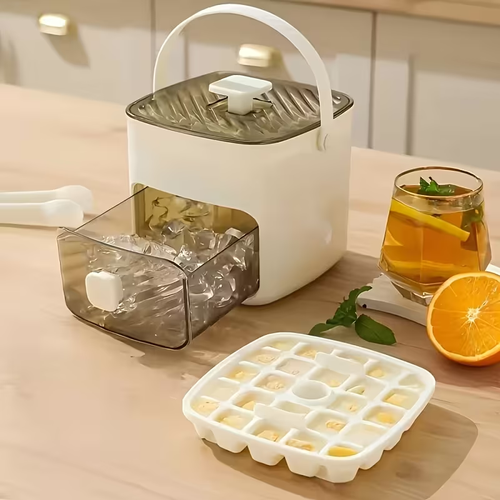 🔥Essentials for Summer🧊2 Tier Convenient Push-In Ice Cube Mold with Tray Case
