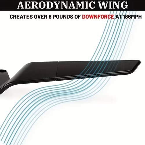 Motorcycle rearview mirror, adjustable and rotating rearview mirror, concealed wing side mirror