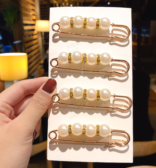 ✨ 4pcs  Pearl Corset Brooch | Elegant Waist & Collar Fashion Pin