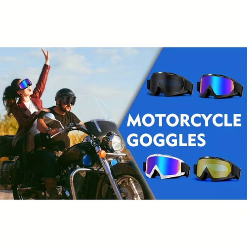 High Quality Motorcycle Goggles Motocross Motorcycle Goggles Windproof Dustproof ATV Racing Goggles Anti-scratch Skiing Goggles Protective Safety Glasses for Men And Women TPU Frame PC Lens 1 Headscarf Mask