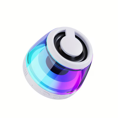A New Compact Magnetic Wireless Speaker, Featuring a Wireless Stand, Stereo Sound, And Portable RGB Ambient Lighting