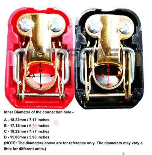 2 pcs Quick Release Battery Terminals Clamps Connectors