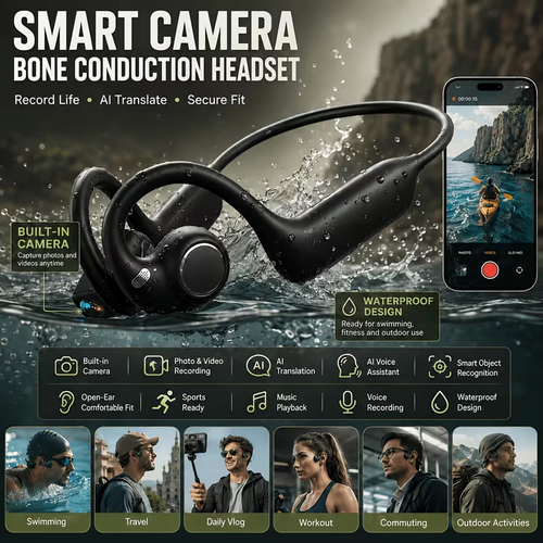 E12 Intelligent Translation Camera Earphones