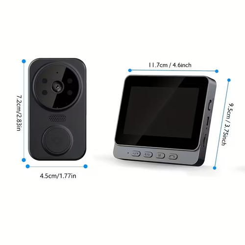 Intelligent Doorbell Camera Featuring a 4.3-Inch Display, 1080P FHD Monitor, 120° Field of View, Suitable for Home Security, Equipped with Night Vision, Two-Way Audio, No Wifi Required, Wall-Mounted, Touch Control, No App Needed, Visual Doorbell