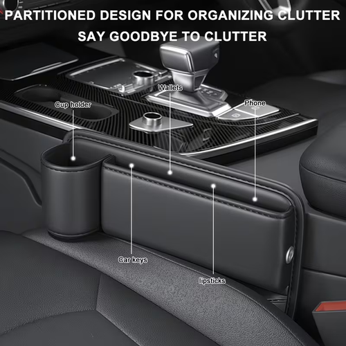 2pcs Set Of Car Seat Gap Filling Storage Box, Car Seat Buckle Storage Box with Head Pillow Hook,