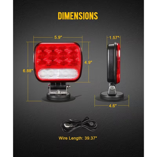 Partsam Wireless LED Trailer Light Kit Magnetic Towing Tail Light