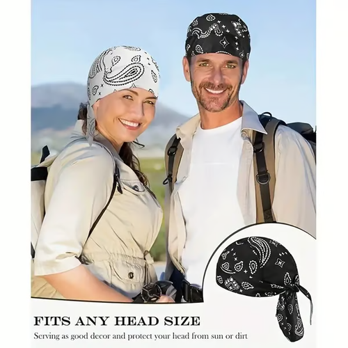5pcs.Paisley Cooling Headscarf Cap.Pack of 5 mixed colors
