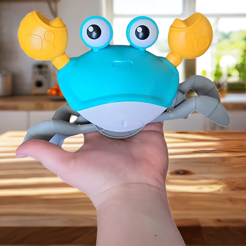 Cute Electric Sensor Crab Toy, Automatic Obstacle Avoidance Crawling Educational Toy for Kids, Interactive Fun Toy with Sound and Light, Holiday Birthday Gift
