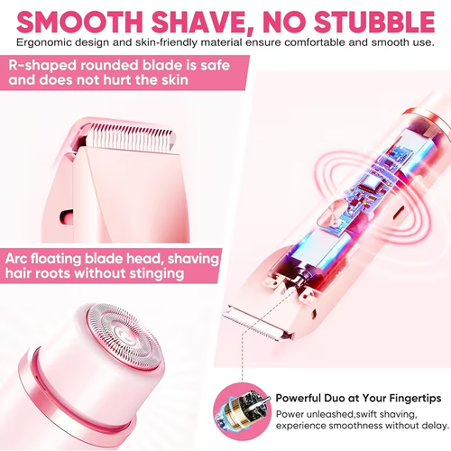 IPX7 Waterproof Dual-head Shaver for Women