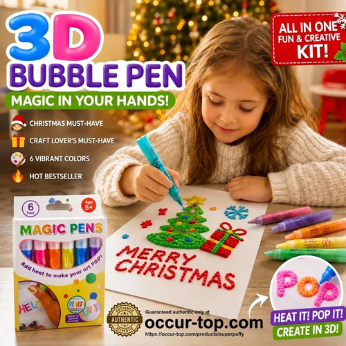 💥LAST DAY BUY 1 GET 1 FREE!!🎁🔮Magic Pen – Draw 3D with one stroke!🎄DIY Bubble Magic Drawing Pens 6