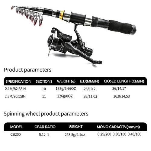 🎣 LIMITED-TIME 50% OFF 🧳 Complete Telescopic Fishing Kit — Rod, Reel, Lures & Bag