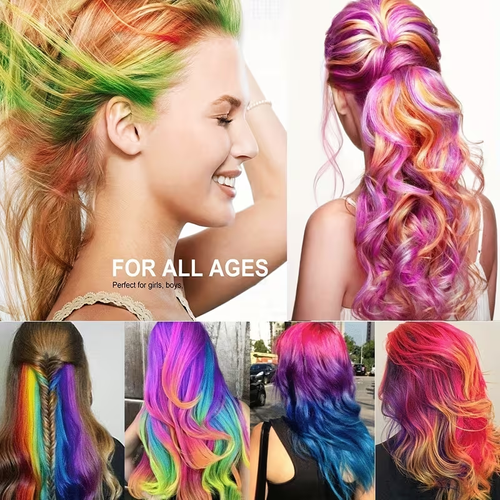 10 Color Temporary Bright Hair Chalk Comb 2 Set For Carnival, Washable Hair Chalk Comb For Party Cosplay DIY, Keeps 24+ Hours Long, Non-Damage Native Hair Color, Hair Chalk Comb For Birthday Halloween Christmas