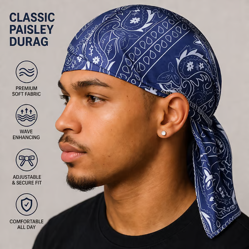 5pcs.Paisley Cooling Headscarf Cap.Pack of 5 mixed colors