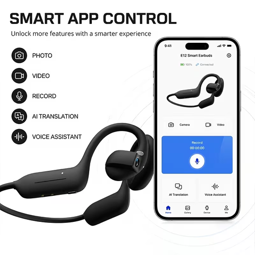 E12 Intelligent Translation Camera Earphones