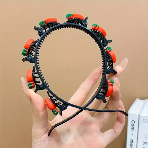 4pcs of Hair Additions, Colorful, Cute, Flower, Strawberry, Braided Hair Band