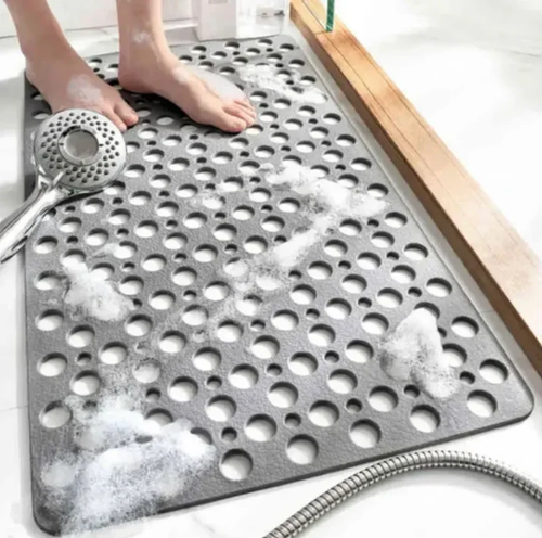🚿50% OFF NOW! Premium Anti‑Slip Shower Safety Mat‑Large Hollow Drain Hole Bath Mat with Strong Suction Cups, Non‑Slip Floor Mat for Bathroom Shower Tub