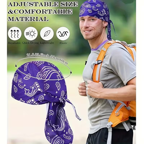 Paisley Cooling Headscarf Cap,5 pieces per pack, mixed with 5 different colors.