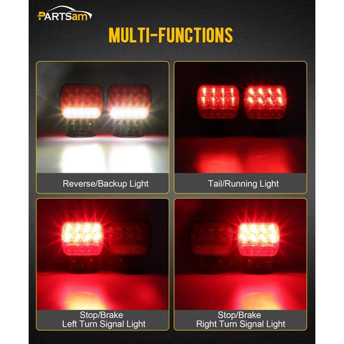 Partsam Wireless LED Trailer Light Kit Magnetic Towing Tail Light