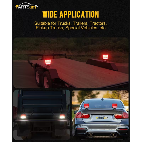 Partsam Wireless LED Trailer Light Kit Magnetic Towing Tail Light