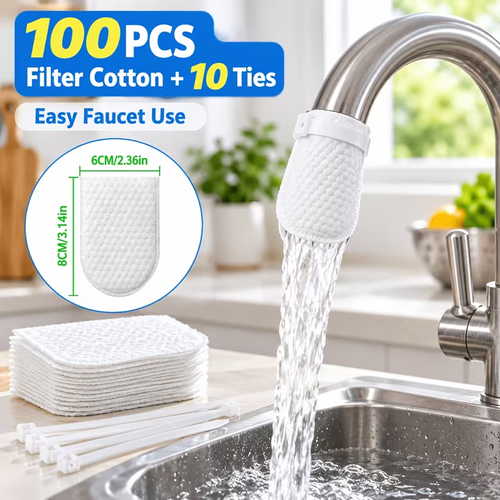 ⏰60%OFF⚡50K+ SOLD!💥Anti-Splash Kitchen Faucet Cotton Filter for Sediment & Rust Removal