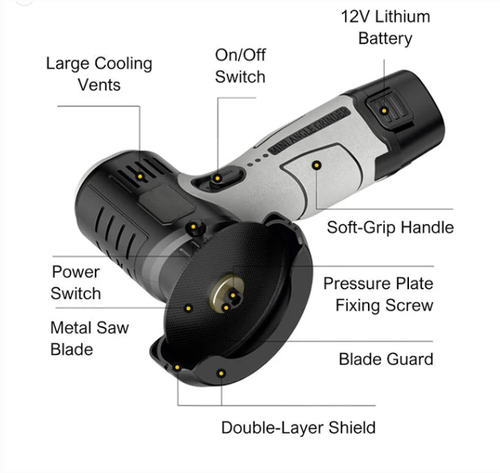 🧰12V Mini Angle Grinder with Cutting Disc