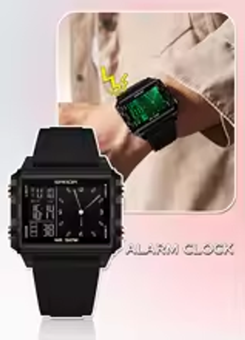 ✨Waterproof Transparent Digital Watch – 50M Rating, Luminous Display, Hybrid Time