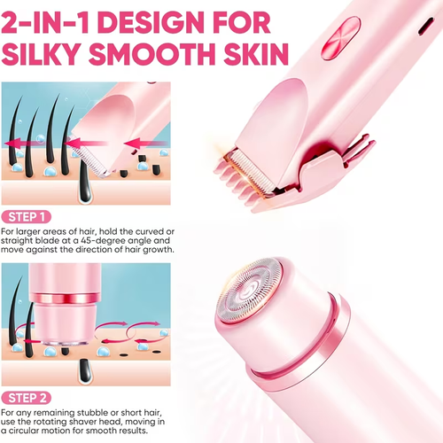 IPX7 Waterproof Dual-head Shaver for Women