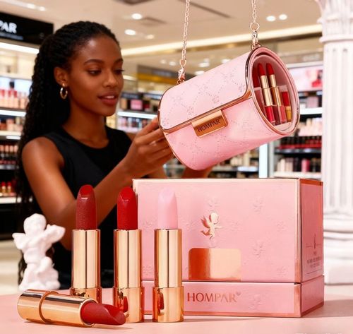 HOMPAR Mini Bag Lipstick Set  4 Matte Shades in Elegant Case