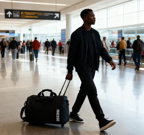 👨‍👩‍👧‍👦🚗💦Black HESSE Large-Capacity Outdoor Travel Duffle Bag👇