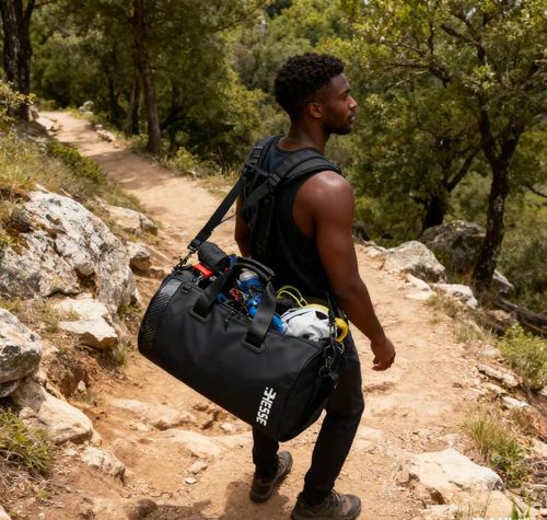 👨‍👩‍👧‍👦🚗💦Black HESSE Large-Capacity Outdoor Travel Duffle Bag👇