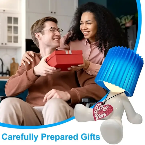 An adjustable USB-powered modern cartoon style table lamp with a manual switch, solid color lampshade, plastic material, suitable for bedrooms, ideal for Valentine's Day, Halloween, Christmas and holiday gifts😇