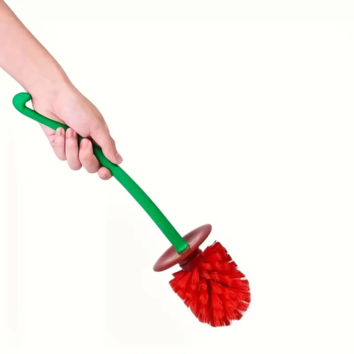 1pc Novelty Cherry-Shaped Toilet Brush with Holder, Creative Plastic Bathroom Accessory, Reusable Freestanding Toilet Brush with Multiple Components🍒