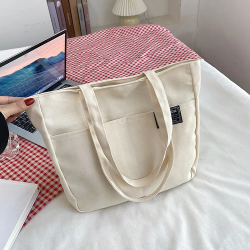 Mumu 3092 Quality Japanese Woman Simple Tote Bag With Zipper Shoulder Bags