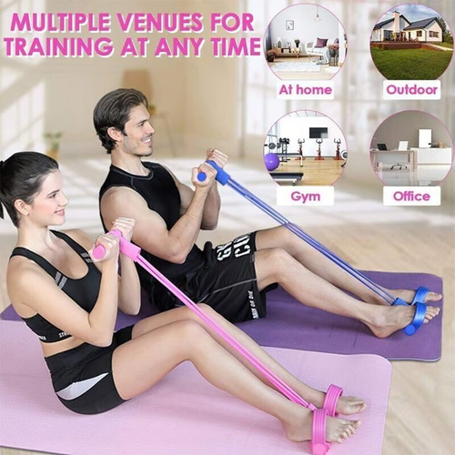 🔥Fitness Resistance Bands-4 Tube Pedal Ankle Puller
