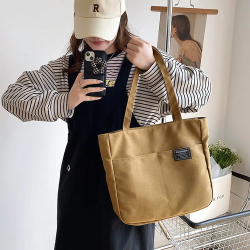 Mumu 3092 Quality Japanese Woman Simple Tote Bag With Zipper Shoulder Bags