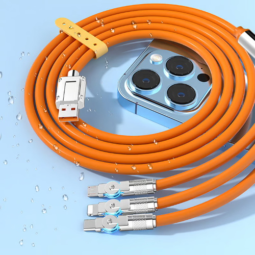 🔥120W 3 in 1 Rotating Elbow Fast Charging Data Cable⚡ 8 Reviews